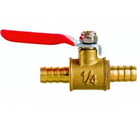 Шаровой кран Pegas pneumatic латунь, елочка, под шланг, 8x8 мм 4411 