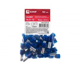 Штыревой втулочный изолированный наконечник EKF НШвИ 16.0-12 PROxima 50шт. SQnhvi-16,0-12 