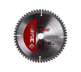 Диск пильный по алюминию, ламинату, пластику, ДСП МАСТЕР Точный-МУЛЬТИ рез (180х20 мм; 60Т) Зубр 36916-180-20-60 