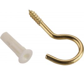 Дюбель ЕВРОПАРТНЕР MULTI 6 + крюк-шуруп d4,1 х L50 латунный, 10 шт. RB2 0153 