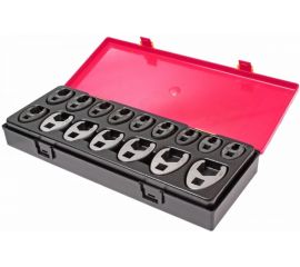 Набор односторонних разрезных ключей 3/8"" 10-19мм, 1/2"" 21-27мм в кейсе 16шт JTC-K6161 