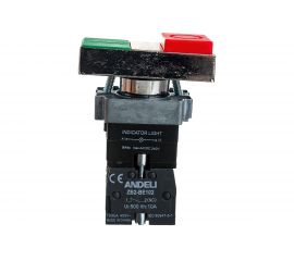Кнопка ANDELI XB2-BW8465 I-O сдвоенная, с подсветкой, ADL10-051 