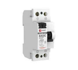 Устройство защитного отключения EKF ВДТ-40, 2P, 63А/30мА, электронное, Basic SQ elcb-2-63-30e-sim 