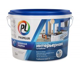 Латексная влагостойкая краска Profilux ВД PL 10L бел. 3 кг Н0000001063 