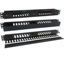 Кабельный органайзер 19 на 24 порта пластиковый, c крышкой, 1U TWT-ORG1U/24-CVP 