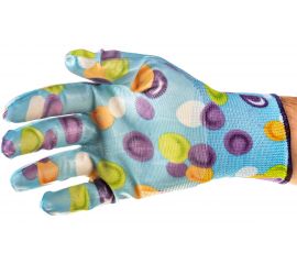 Садовые нейлоновые перчатки Спец 13g, облитые прозрачным нитрилом СС-2008 