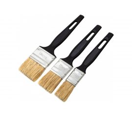 Набор флейцевых кистей СИБРТЕХ 3шт., натуральная щетина, пластиковая ручка 82507 