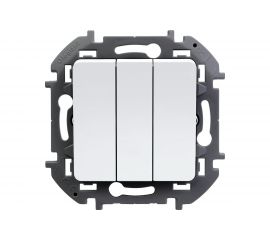 Трехклавишный выключатель Legrand - INSPIRIA - 10 AX - 250 В - белый 673640 
