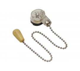 Выключатель для бра REXANT с серебряной цепочкой 270 мм и деревянным наконечником 06-0244-A 