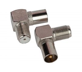 Угловой переходник ЭРА Simple RSA04 гнездо F - штекер TV Б0048297 