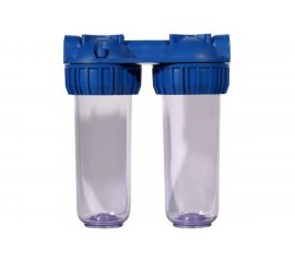 2 Корпуса АКВА ПРО 10SL ХВС 1/2" 3-х элемент. прозрач. ключ и скоба MY-H10A02 402 