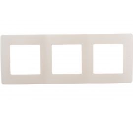 Рамка для розеток и выключателей ЭРА Серия 12 12510302 на 3 поста, Сатин, слоновая кость Б0052520 