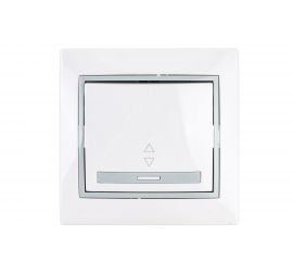 Выключатель Lezard Мира х1 прох белый с вст сер 701-0215-105 