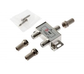 Делитель ЭРА ТВ DF04 2 ответвления под F разъем, в комплекте 3 F разъема, 5-1000 МГц Б0048323 