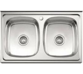 Мойка LEDEME нержавеющая сталь, накладная, 800x600x180 мм, 0.8 мм, выпуск 3 1/2, ДВОЙНАЯ ГЛЯНЦЕВАЯ L98060B 97939 