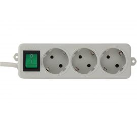 Удлинитель 3р 10А 2м с выключателем и заземлением Гарнизон EL-NB-G3-W-2 