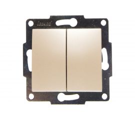 Двойной выключатель LEZARD KARINA жемчужно-белый перламутр 707-3088-101 