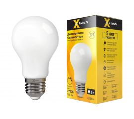 Светодиодная диммируемая лампочка X-Flash XF-E27-FLMD-A60-6W-2700K-230V арт.48724 