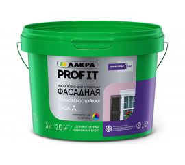 Фасадная краска Лакра PROF IT База А 3 кг Лк-00008179 