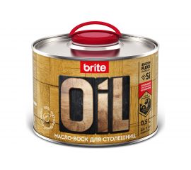 Масло-воск для столешниц BRITE FLEXX водоотталкивающее на основе натуральных компонентов, бесцветное, банка 0.5 л 212470 