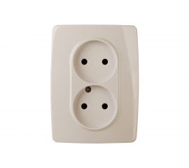 Розетка ЭРА 12-2006-02 2X2P E Schuko, 16А-250В, б.л., 12, слоновая кость Б0038809 