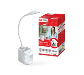 Настольный светодиодный светильник с органайзером IN HOME ССО-05Б 5Вт, сенсор-диммер, USB 4690612025582 