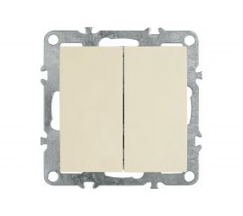 2-клавишный выключатель STEKKER механизм, 250В, 10А, серия Эрна, слоновая кость 39323 