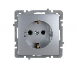 Механизм розетки NILSON 1СП з/к серебро Touran/Alegra metallic 24130417 