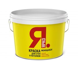Моющаяся краска для стен и потолков ЯРКО белая, ведро 14 кг О01356.4 