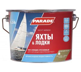 Лак яхтный алкидно-уретановый матовый PARADE L20 Яхты & Лодки 2,5 л Россия 90001484856 