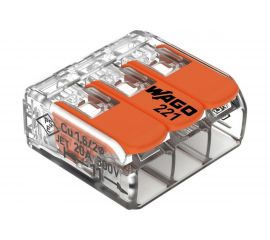 Универсальная клемма WAGO 3-х проводная 221-413 6 шт/уп УТ-00777023 