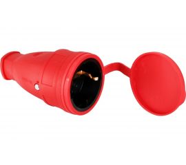 Каучуковая разборная розетка Volsten Sb1-MZ Red IP54 красная 1 гнездо с заземлением Модель РА16-005 14433 