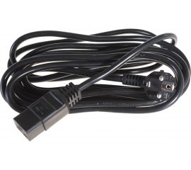 Кабель питания Shucko+C19 (3x1.5), 16A, угловая вилка, 5 м Hyperline PWC-IEC19-SHM-5.0-BK 43800 