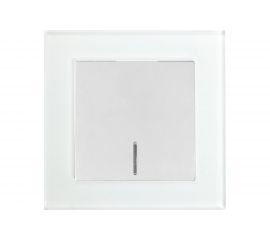 Электрический 1-клавишный выключатель STEKKER с индикатором, серия Катрин, белый 39162 