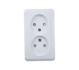 Розетка Schneider Electric 2-м ОП Этюд 16А без заземления з/ш белая SchE PA16-006B 