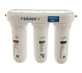 Проточный фильтр для железистой воды под мойку Гейзер 3 К Люкс 18021 