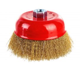 Щетка чашечная (125 мм; М14; латунированная волнистая 0.35 мм) для УШМ Elitech 1820.074100 