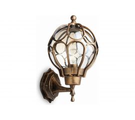 Садово-парковый светильник, круглый на стену вверх 60W 230V E27, черное золото Feron PL3801 11350 