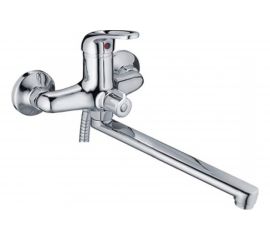 Смеситель для ванны LEDEME картридж диаметр 35 мм, длинный излив L30F, дивертор в корпусе, керамика L2239-B 89765 