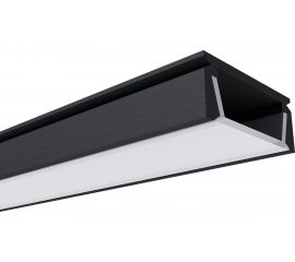 Накладной П-образный алюминиевый профиль для ленты Apeyron черный, 1м, ширина ленты до 10мм, комплект 08-05-ЧБ 