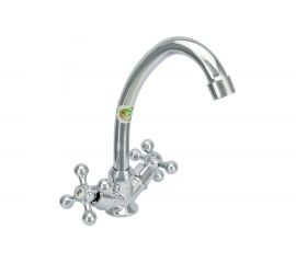 Двуручный смеситель для мойки Juguni JGN0340, кран-букса керамический 0402.657 