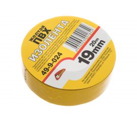 Клейкая изоляционная лента РемоКолор ПВХ, желтая, 19 мм х 20 м 49-9-024 