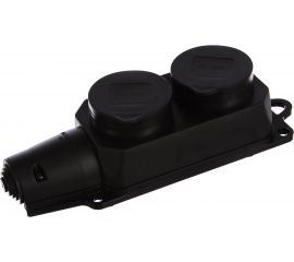 Розетка Smartbuy двухместная с защитными крышками каучуковая 230В, 2P+PE, 16A, IP44 SBE-16-2-00-R 