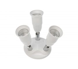 Цокольный разветвитель REXANT Е27 на 3хЕ27 поворотный белый 11-8863 