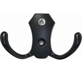 Крючок Laurus ZA5027 2-х рожковый S, черный матовый 07187 