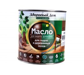 Масло для террас и деревянных полов Здоровый Дом орех 0,75 л Лк-00009553 