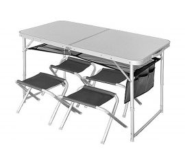 Складной стол + 4 стула Norfin RUNN NF Alu NF-20310 