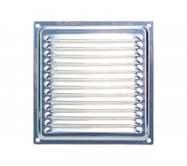 Решётка металлическая с сеткой (серебряная;150x150 мм) Эвент ВРС 