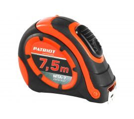Рулетка PATRIOT MTA-7, автостоп, ударопрочный корпус, обрезиненная, 7,5 м 350005037 