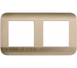 Горизонтальная рамка LUXAR Deco на 2 поста шампань рифленая 4606400620747 